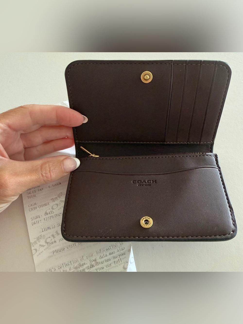 Coach Dark Brown Leather Wallet - Picture 2 of 5